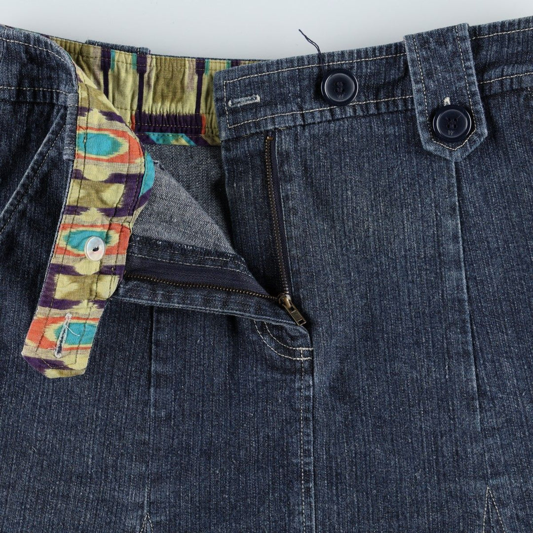 WORK TO WEEKEND Denim Half-Length Flare Skirt (Women's Size L) cotton Navy blue Vintage Second Hand
