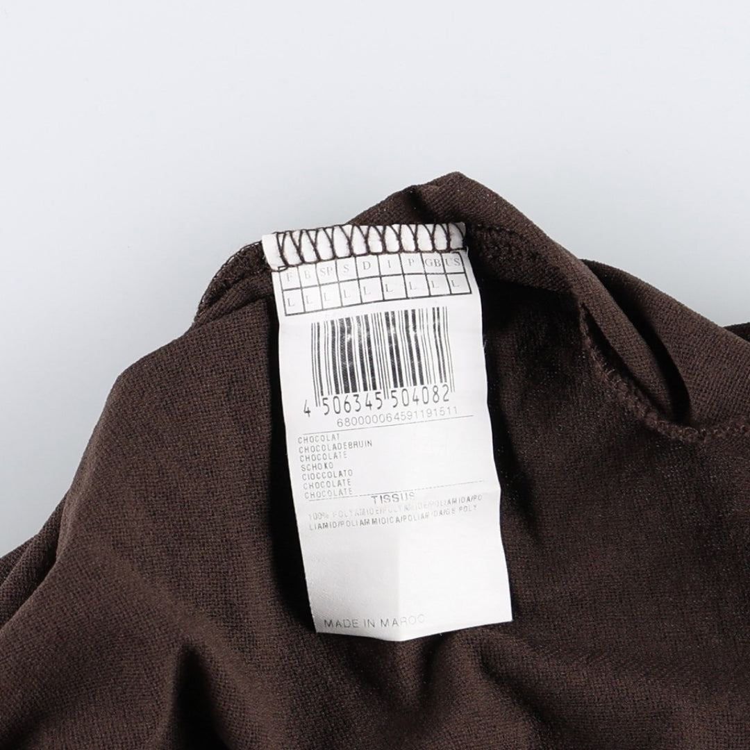 JNY JENNYFER V-neck Lace Long-Sleeve Sheer Blouse, Women's Size L (approx.) polyamide brown type Vintage Second Hand