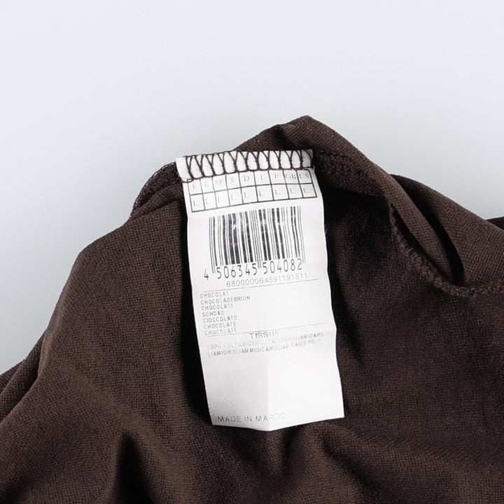 JNY JENNYFER V-neck Lace Long-Sleeve Sheer Blouse, Women's Size L (approx.) polyamide brown type Vintage Second Hand