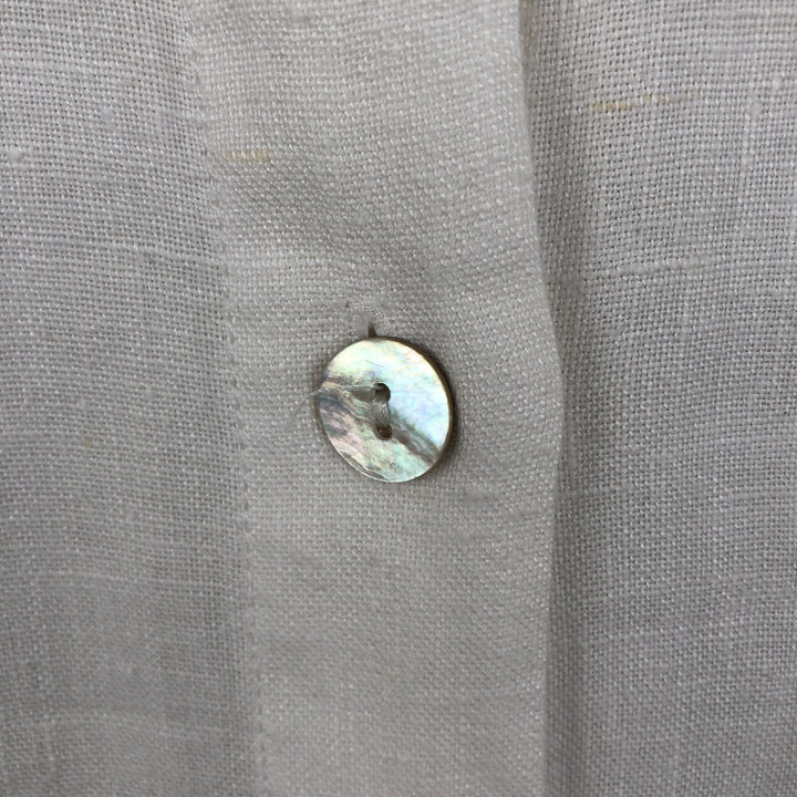 CHICO'S DESIGN Long-Sleeve Linen Shirt, Women's Size M (approx.) linen white type Vintage Second Hand