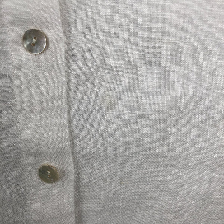 CHICO'S DESIGN Long-Sleeve Linen Shirt, Women's Size M (approx.) linen white type Vintage Second Hand