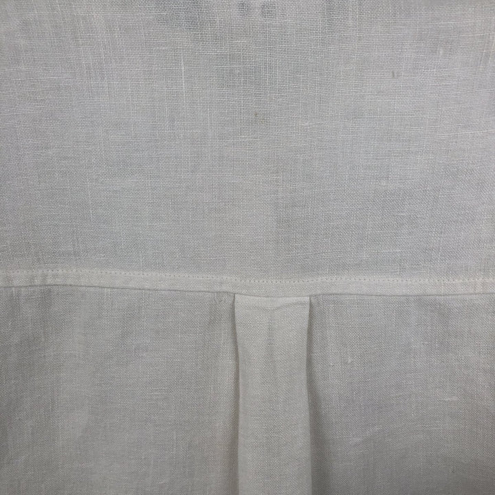 CHICO'S DESIGN Long-Sleeve Linen Shirt, Women's Size M (approx.) linen white type Vintage Second Hand