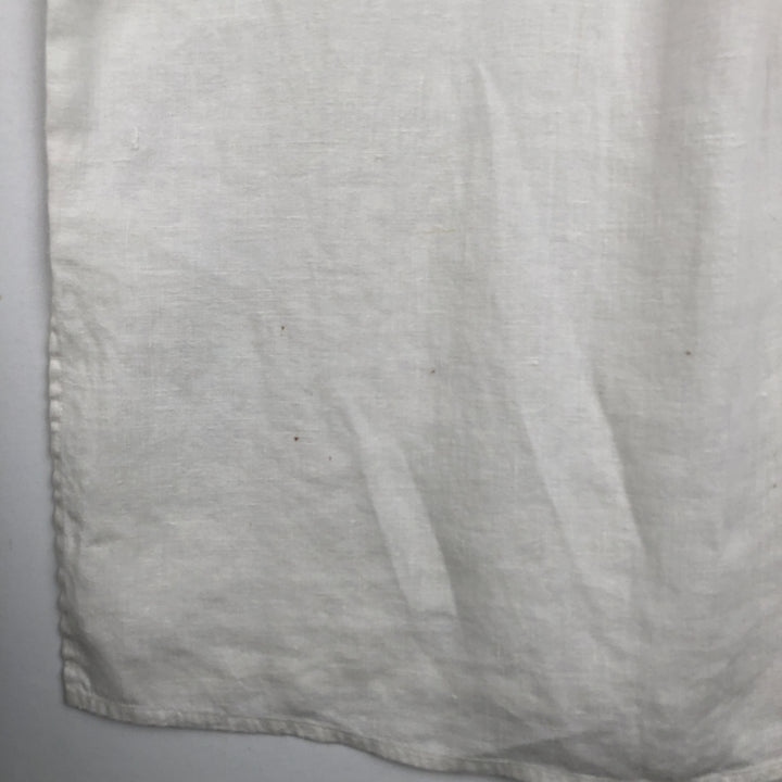 CHICO'S DESIGN Long-Sleeve Linen Shirt, Women's Size M (approx.) linen white type Vintage Second Hand
