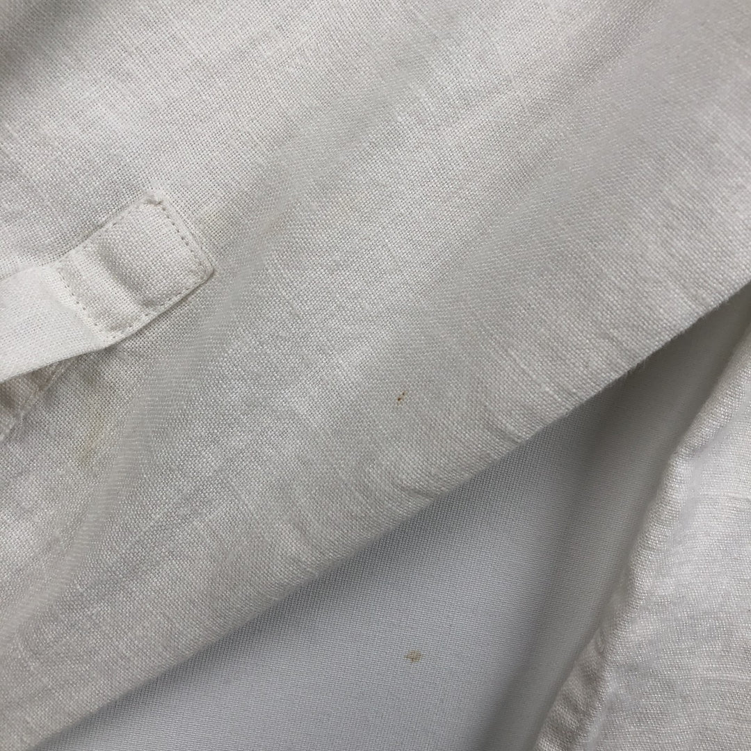 CHICO'S DESIGN Long-Sleeve Linen Shirt, Women's Size M (approx.) linen white type Vintage Second Hand