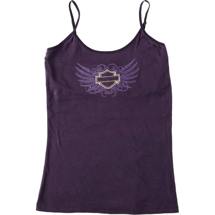 Harley-Davidson Rhinestone Motorcycle Camisole, Women's Size M (approx.) cotton purple type Vintage Second Hand