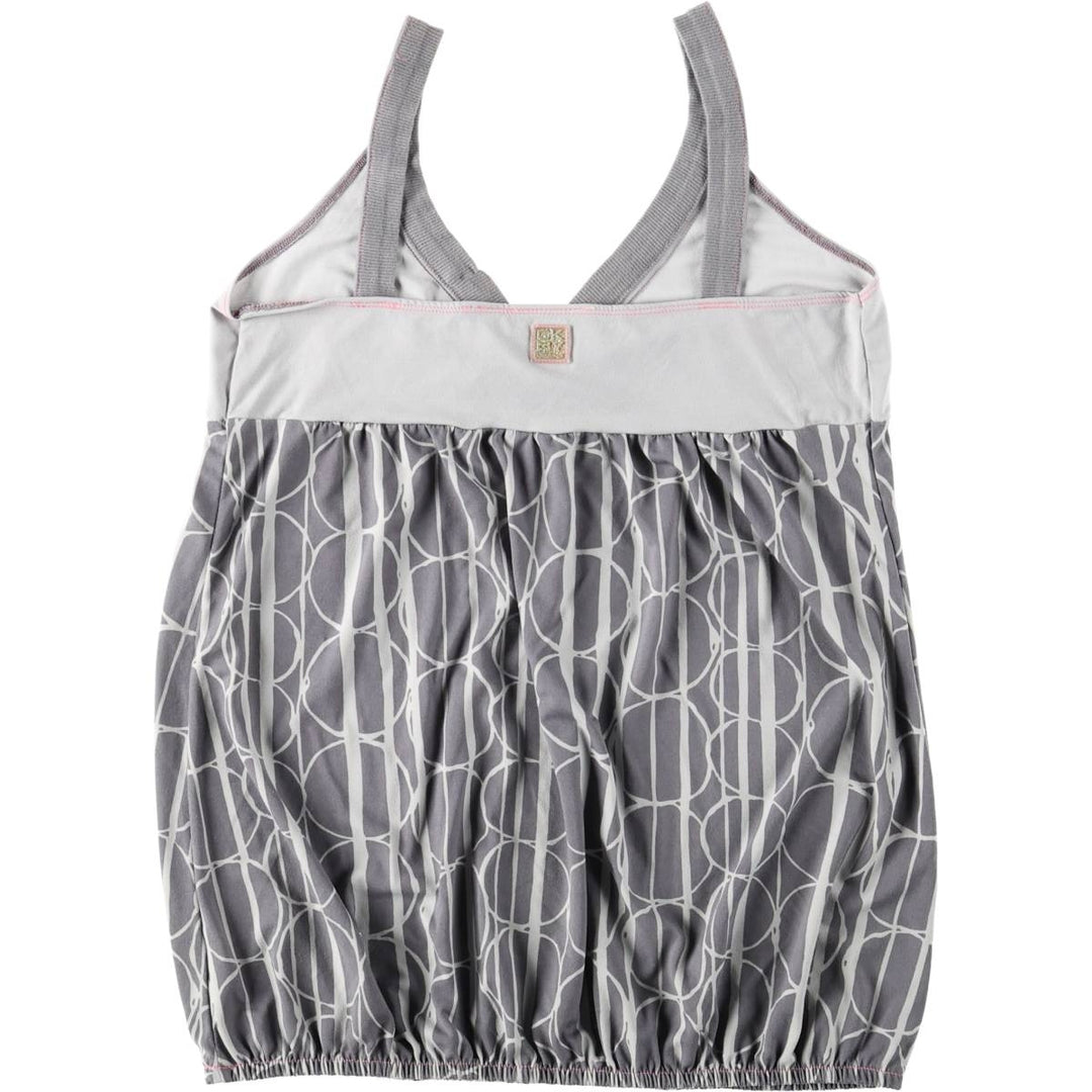 Donna Karan DKNY JEANS all-over print half-button bubble hem camisole, women's size M (approx.) polyester gray type Vintage Second Hand