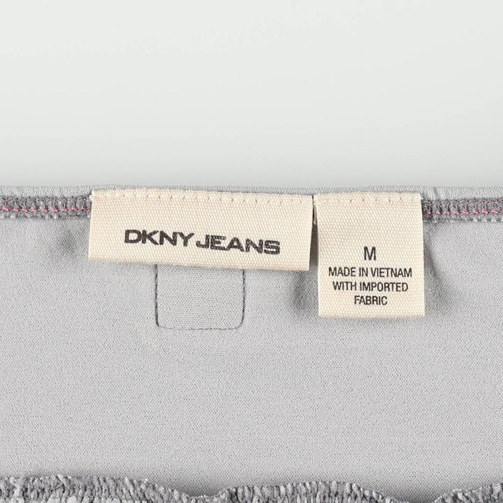 Donna Karan DKNY JEANS all-over print half-button bubble hem camisole, women's size M (approx.) polyester gray type Vintage Second Hand
