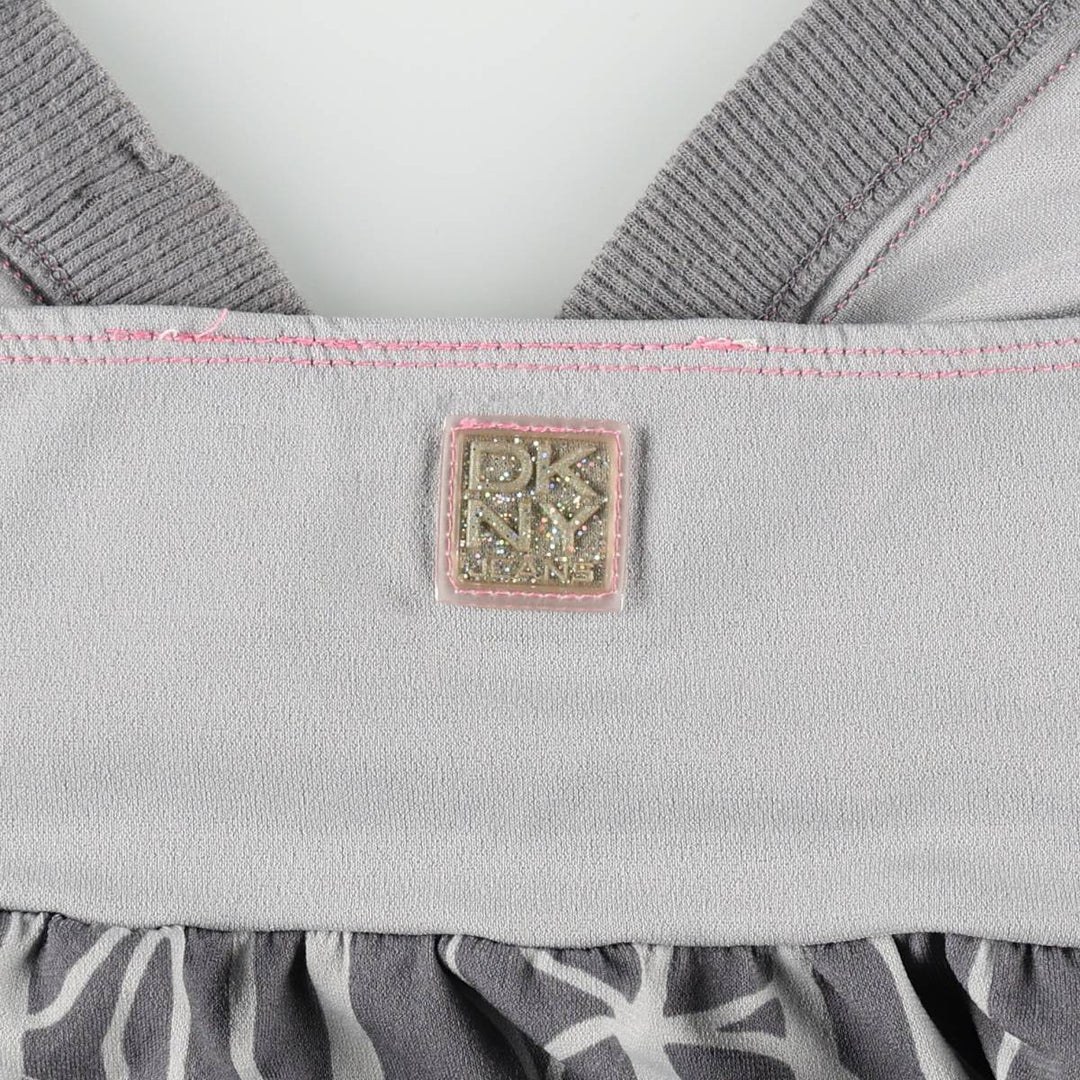 Donna Karan DKNY JEANS all-over print half-button bubble hem camisole, women's size M (approx.) polyester gray type Vintage Second Hand