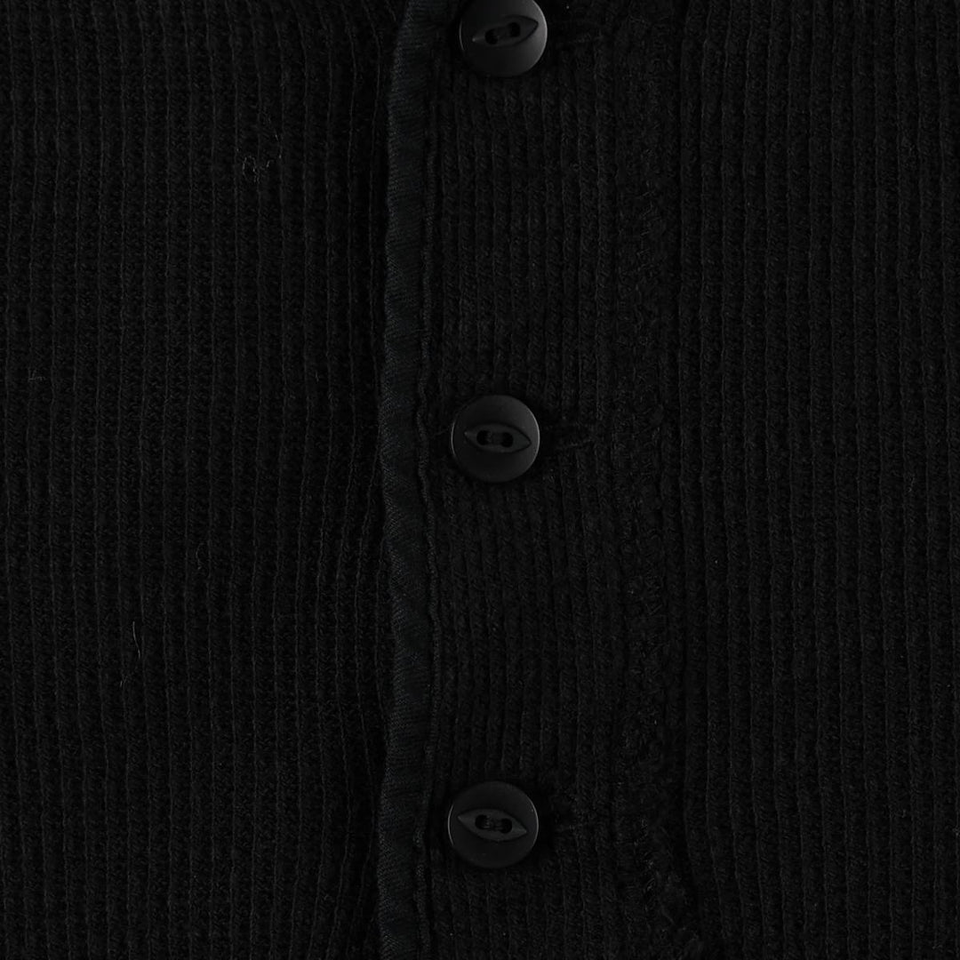 Ralph Lauren POLO RALPH LAUREN Thermal Long Henley Neck Long Sleeve Dress (Women's Size XS) cotton black type Vintage Second Hand