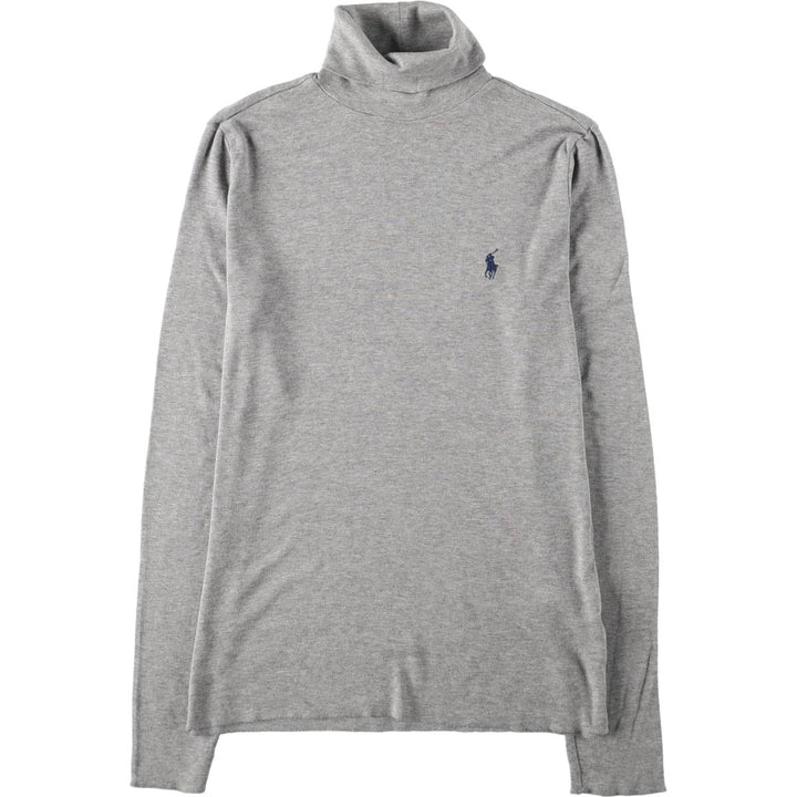 Ralph Lauren POLO RALPH LAUREN turtleneck cotton knit sweater, women's size XL (approx.) cotton gray type Vintage Second Hand