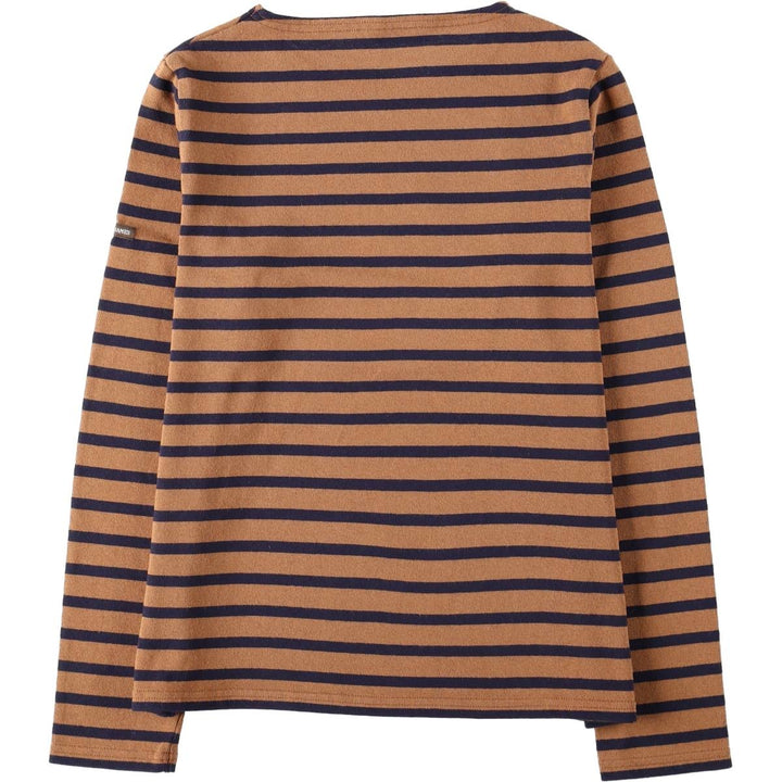Saint James L'ATELIER striped long-sleeved T-shirt, made in France, women's size S equivalent. cotton brown type Vintage Second Hand