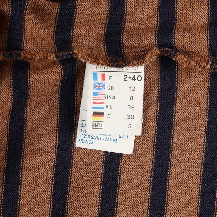 Saint James L'ATELIER striped long-sleeved T-shirt, made in France, women's size S equivalent. cotton brown type Vintage Second Hand