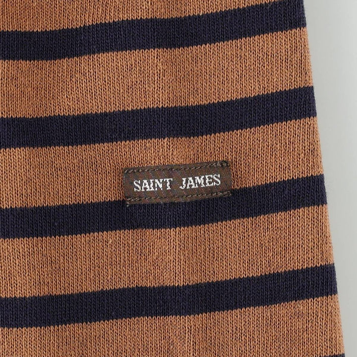 Saint James L'ATELIER striped long-sleeved T-shirt, made in France, women's size S equivalent. cotton brown type Vintage Second Hand