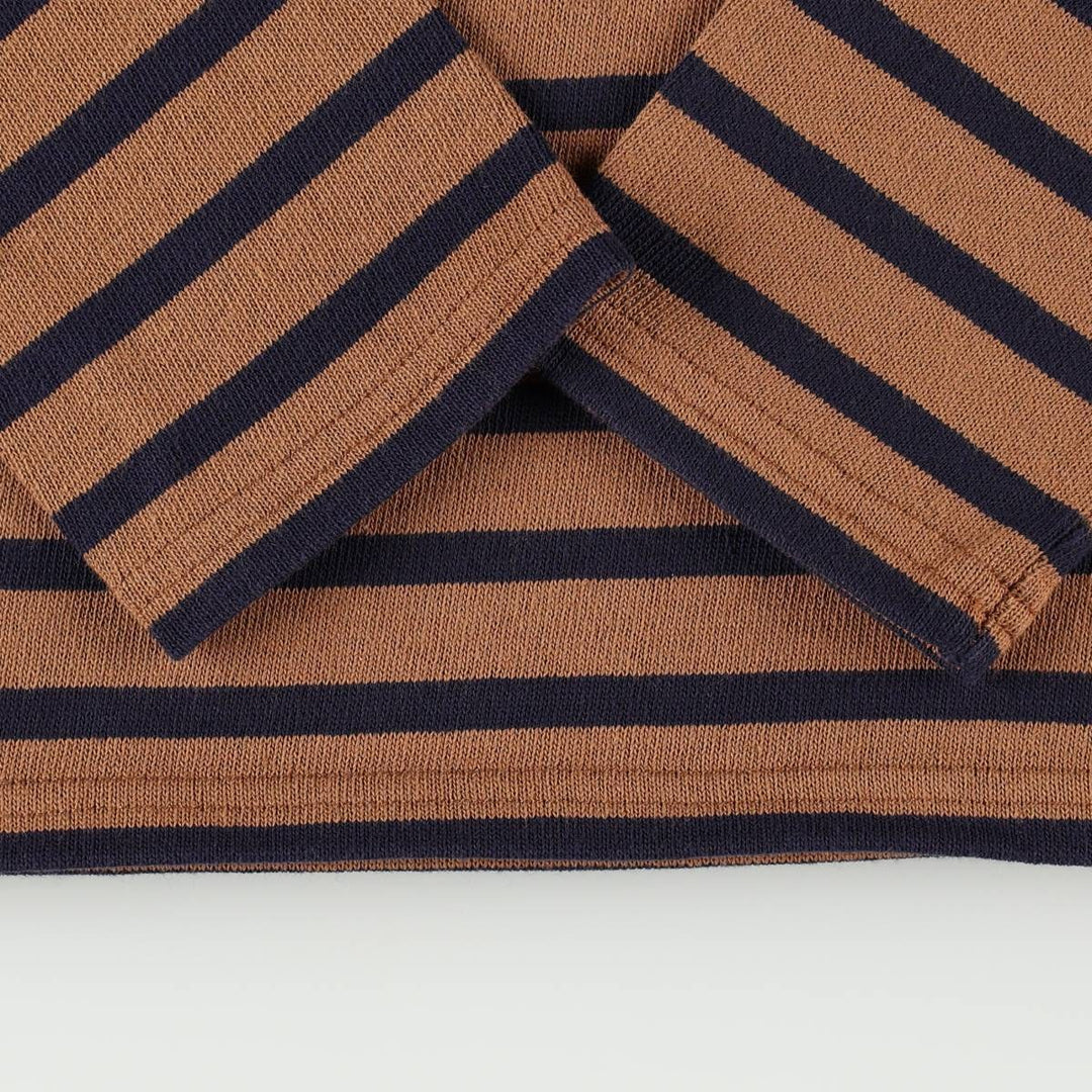 Saint James L'ATELIER striped long-sleeved T-shirt, made in France, women's size S equivalent. cotton brown type Vintage Second Hand