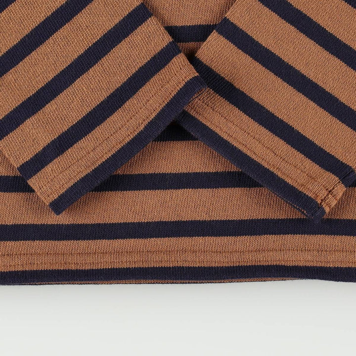 Saint James L'ATELIER striped long-sleeved T-shirt, made in France, women's size S equivalent. cotton brown type Vintage Second Hand