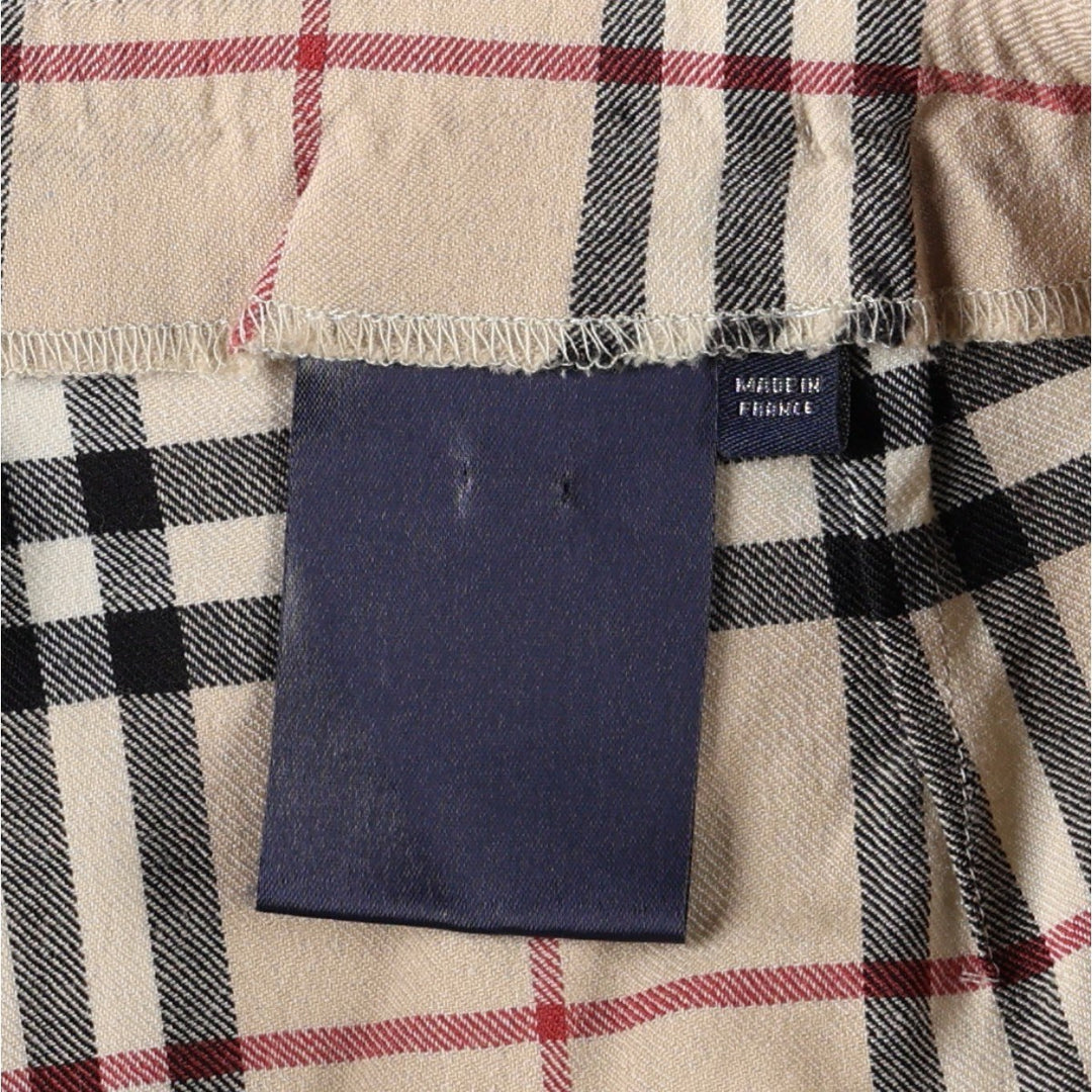 Burberry's BURBERRY LONDON Check Pattern Bootcut Flare Pants, Made in France, Women's Size L (equivalent to W27) wool Beige type Vintage Second Hand