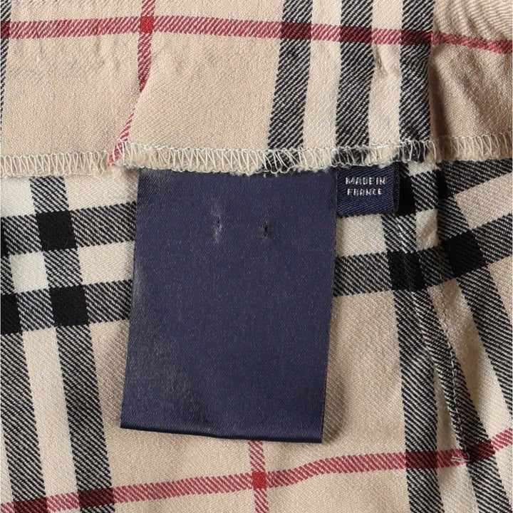 Burberry's BURBERRY LONDON Check Pattern Bootcut Flare Pants, Made in France, Women's Size L (equivalent to W27) wool Beige type Vintage Second Hand