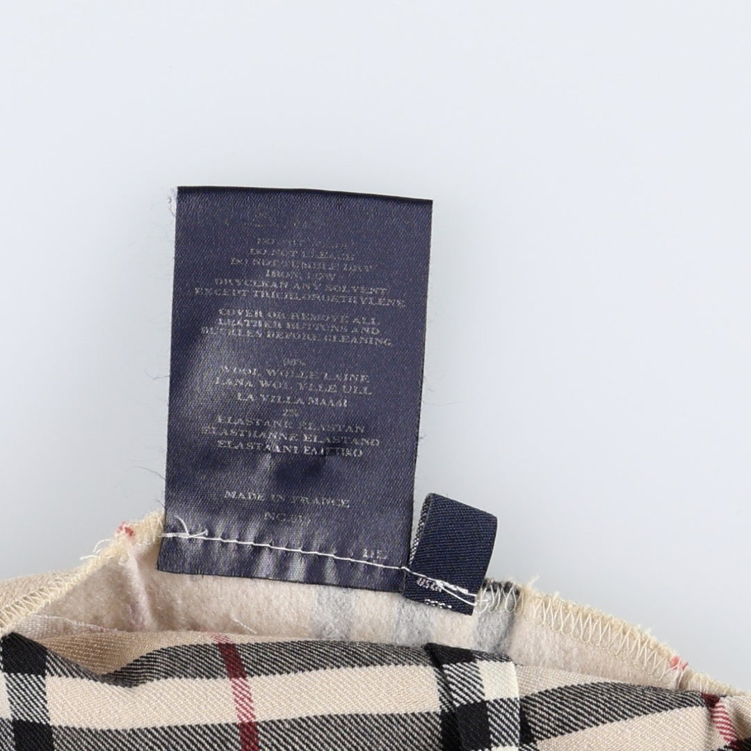 Burberry's BURBERRY LONDON Check Pattern Bootcut Flare Pants, Made in France, Women's Size L (equivalent to W27) wool Beige type Vintage Second Hand