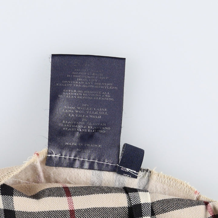 Burberry's BURBERRY LONDON Check Pattern Bootcut Flare Pants, Made in France, Women's Size L (equivalent to W27) wool Beige type Vintage Second Hand