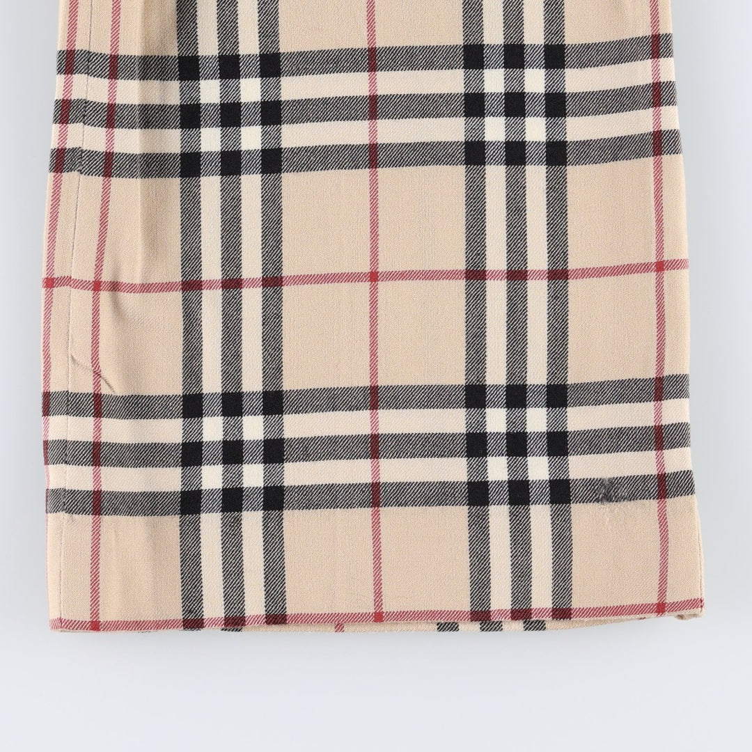 Burberry's BURBERRY LONDON Check Pattern Bootcut Flare Pants, Made in France, Women's Size L (equivalent to W27) wool Beige type Vintage Second Hand