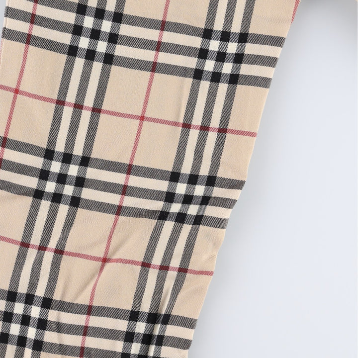 Burberry's BURBERRY LONDON Check Pattern Bootcut Flare Pants, Made in France, Women's Size L (equivalent to W27) wool Beige type Vintage Second Hand