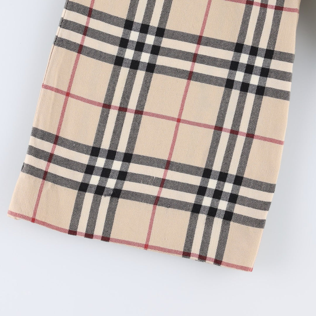 Burberry's BURBERRY LONDON Check Pattern Bootcut Flare Pants, Made in France, Women's Size L (equivalent to W27) wool Beige type Vintage Second Hand
