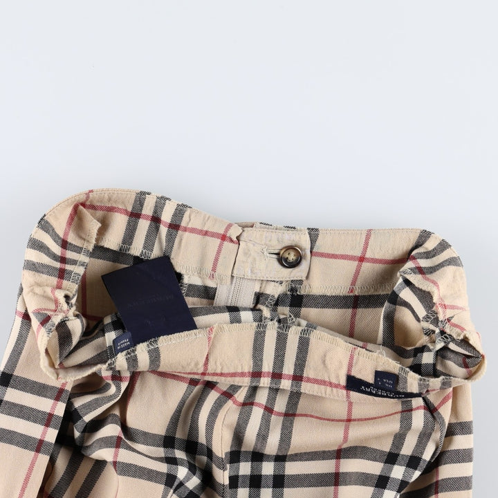 Burberry's BURBERRY LONDON Check Pattern Bootcut Flare Pants, Made in France, Women's Size L (equivalent to W27) wool Beige type Vintage Second Hand