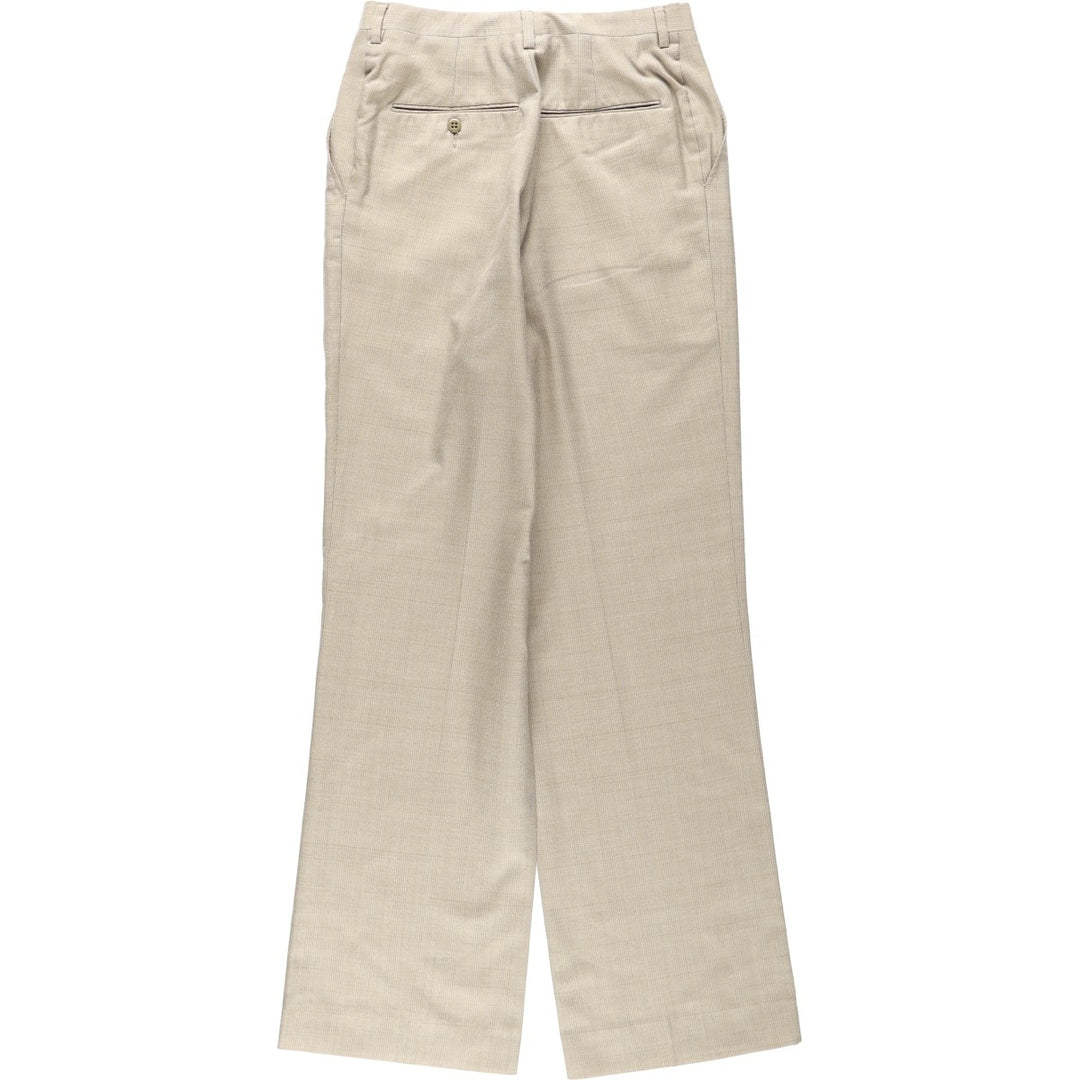 Check Pattern Slacks Pants, Women's Size M (equivalent to W26), Vintage unclear Beige type Vintage Second Hand