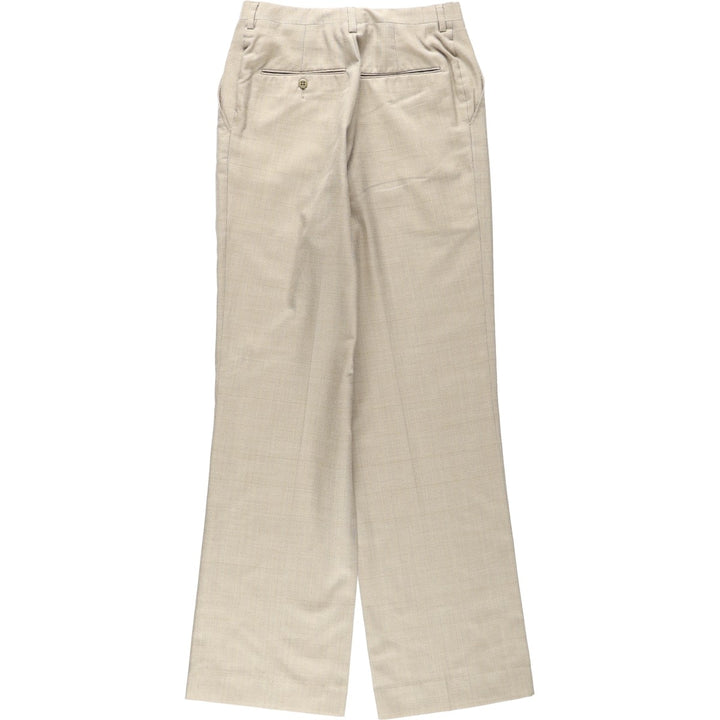 Check Pattern Slacks Pants, Women's Size M (equivalent to W26), Vintage unclear Beige type Vintage Second Hand