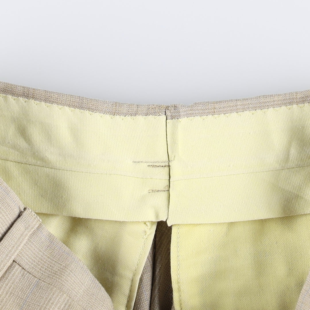 Check Pattern Slacks Pants, Women's Size M (equivalent to W26), Vintage unclear Beige type Vintage Second Hand
