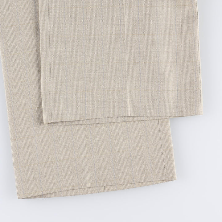 Check Pattern Slacks Pants, Women's Size M (equivalent to W26), Vintage unclear Beige type Vintage Second Hand