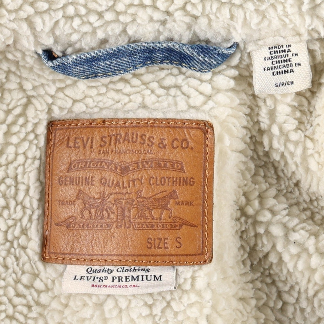 Levi's padded denim fleece jacket, men's size S (approx.) cotton blue type Vintage Second Hand