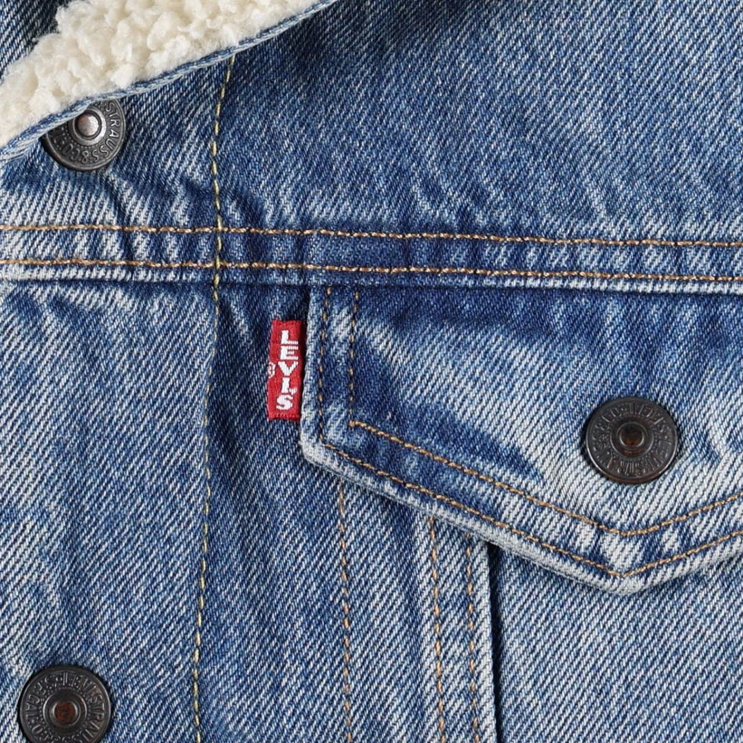 Levi's padded denim fleece jacket, men's size S (approx.) cotton blue type Vintage Second Hand