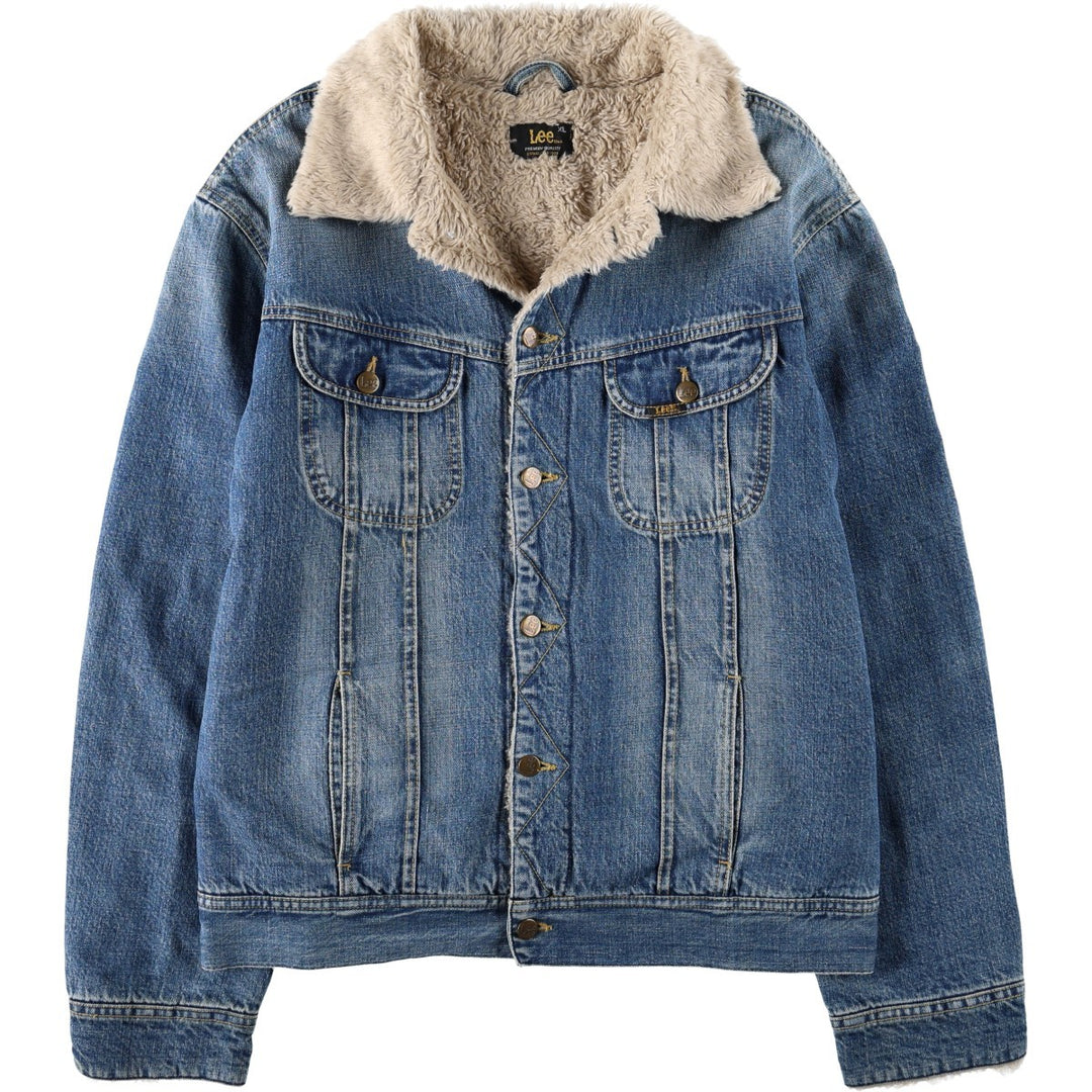 Lee Furry Rider padded denim fleece jacket, men's size XL. cotton blue type Vintage Second Hand