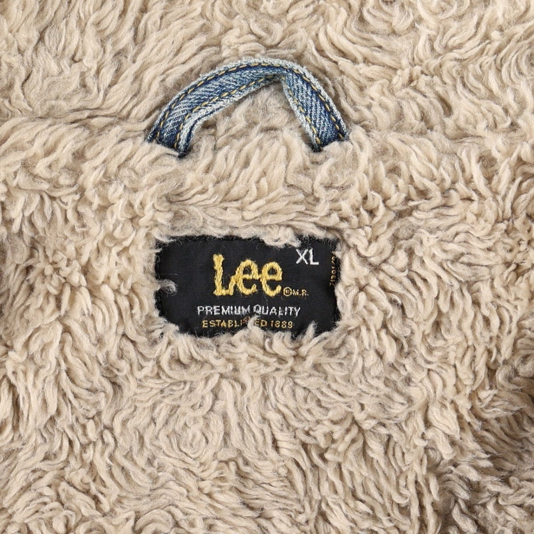 Lee Furry Rider padded denim fleece jacket, men's size XL. cotton blue type Vintage Second Hand