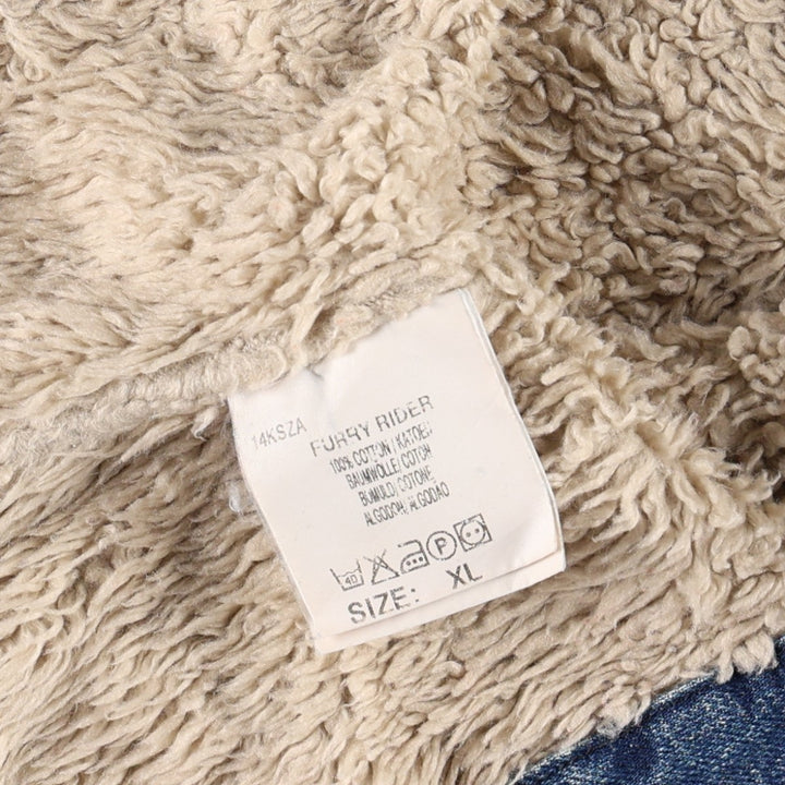 Lee Furry Rider padded denim fleece jacket, men's size XL. cotton blue type Vintage Second Hand
