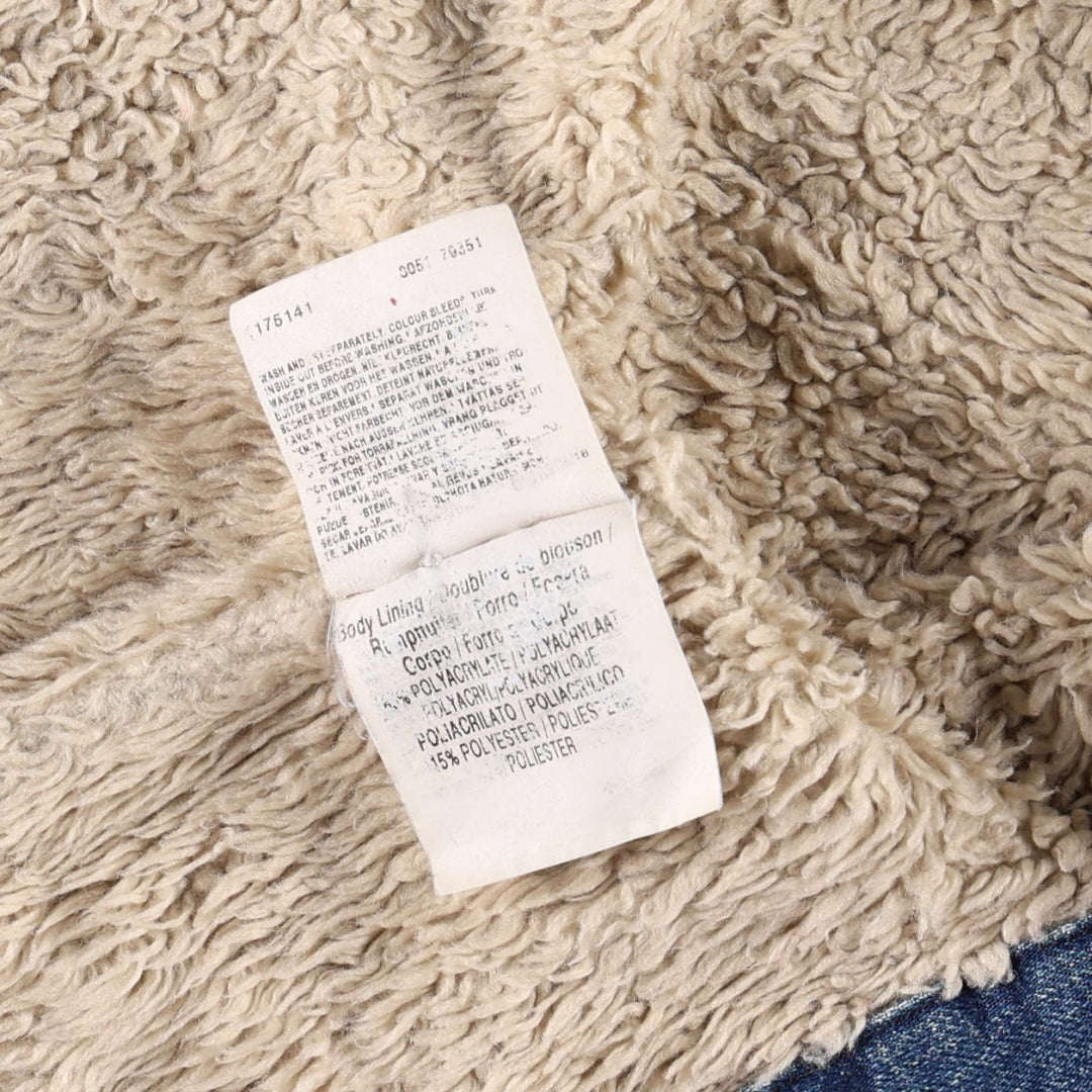 Lee Furry Rider padded denim fleece jacket, men's size XL. cotton blue type Vintage Second Hand