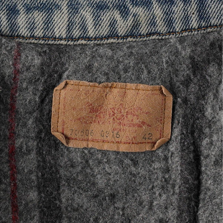 1980'S Levi's 70506-0316 Denim Jacket, Made in USA, Men's Size L (approx.), Vintage cotton blue type Vintage Second Hand