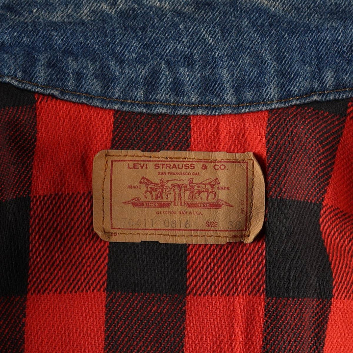 Vintage 1980'S Levi's 70411-0816 denim jacket, made in the USA, size M. unclear blue type Vintage Second Hand