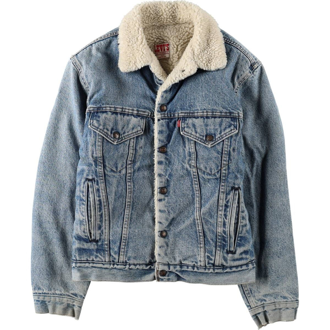 1980'S Levi's 70608-0216 Padded Denim Boa Jacket, Made in USA, Men's Size M (approx.) unclear blue type Vintage Second Hand