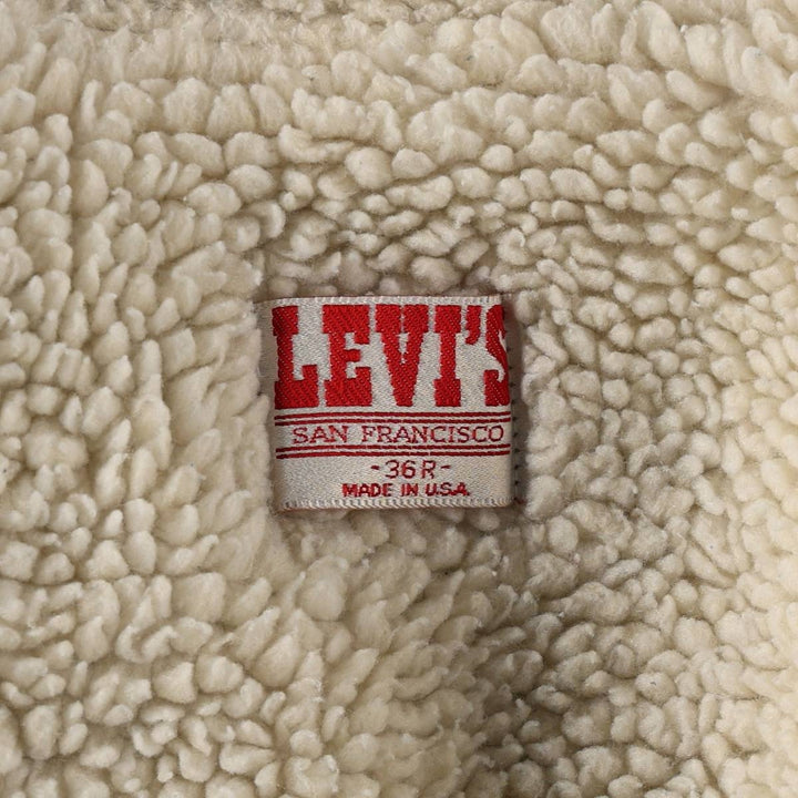 1980'S Levi's 70608-0216 Padded Denim Boa Jacket, Made in USA, Men's Size M (approx.) unclear blue type Vintage Second Hand
