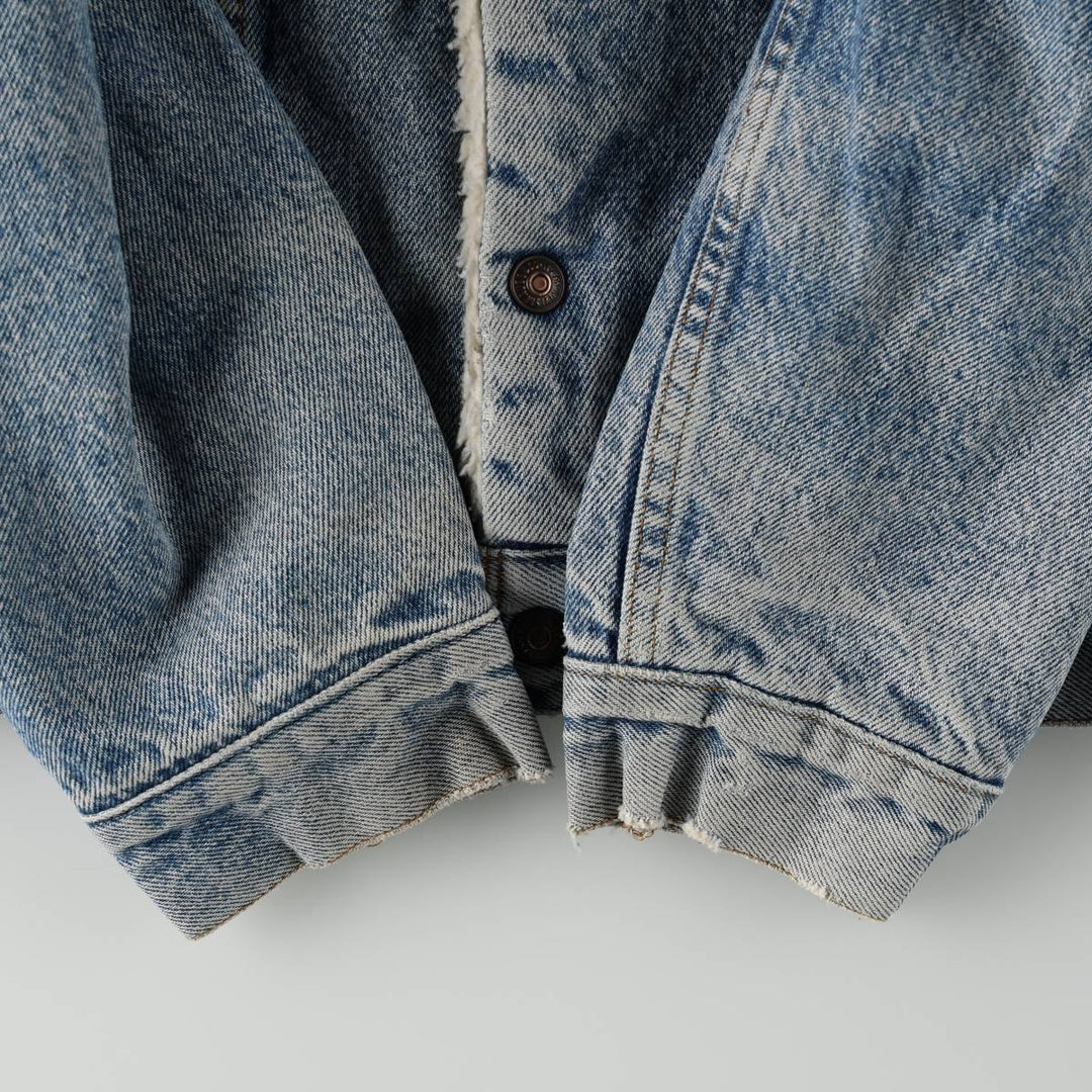 1980'S Levi's 70608-0216 Padded Denim Boa Jacket, Made in USA, Men's Size M (approx.) unclear blue type Vintage Second Hand