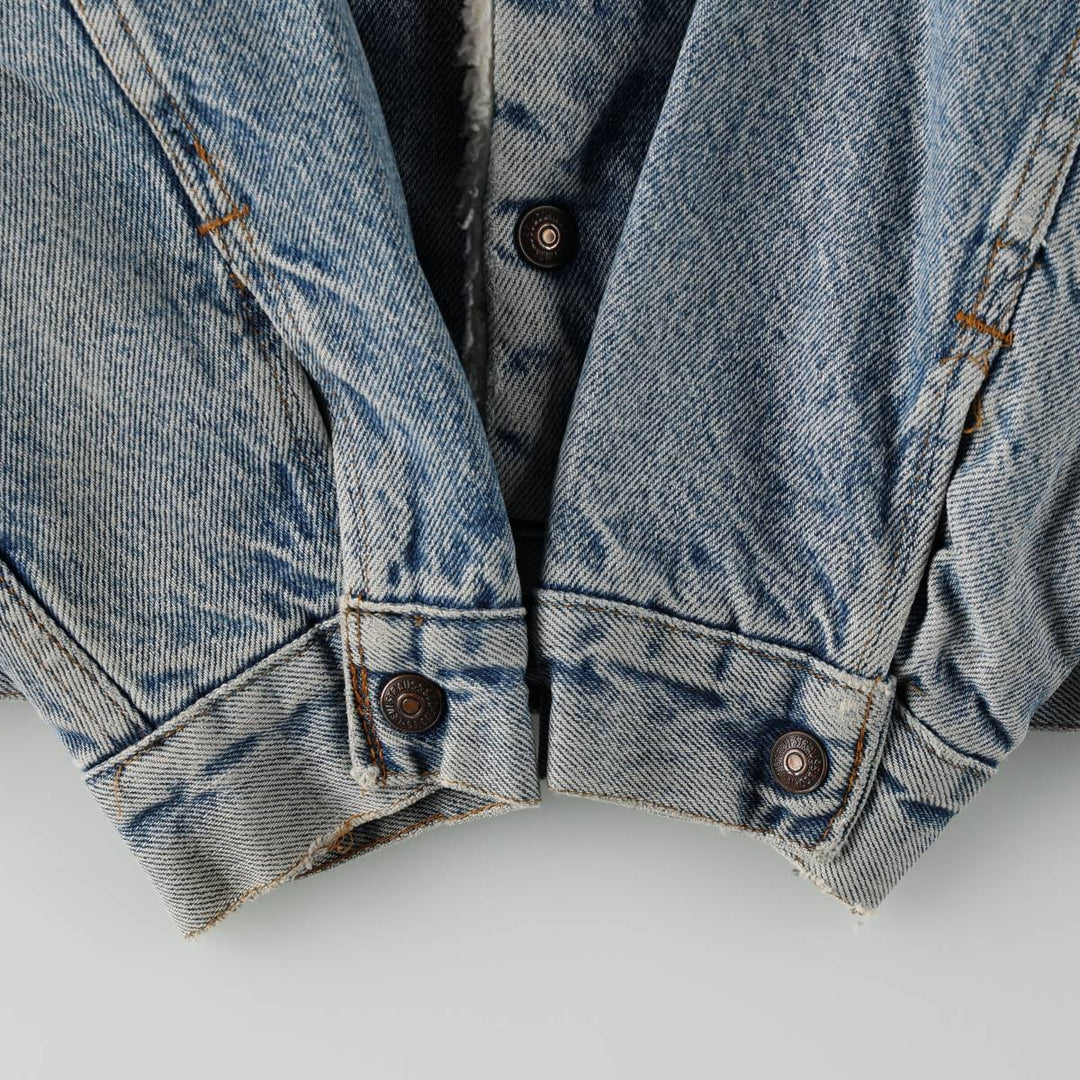 1980'S Levi's 70608-0216 Padded Denim Boa Jacket, Made in USA, Men's Size M (approx.) unclear blue type Vintage Second Hand