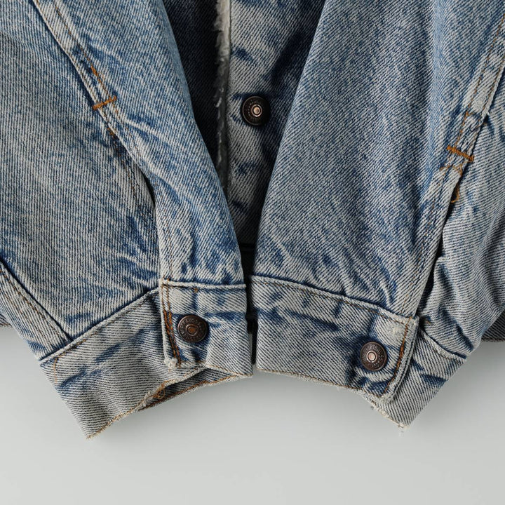 1980'S Levi's 70608-0216 Padded Denim Boa Jacket, Made in USA, Men's Size M (approx.) unclear blue type Vintage Second Hand