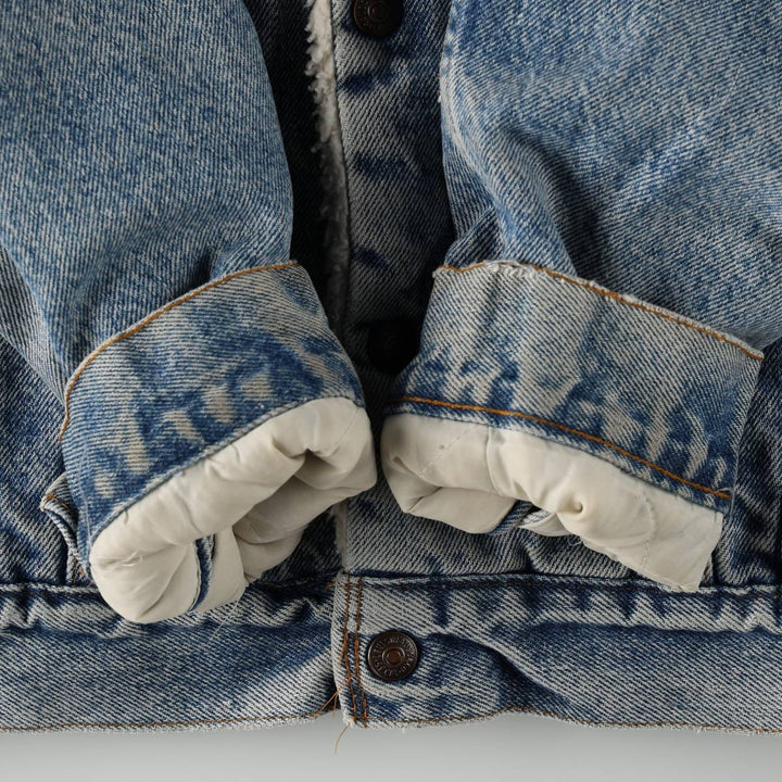 1980'S Levi's 70608-0216 Padded Denim Boa Jacket, Made in USA, Men's Size M (approx.) unclear blue type Vintage Second Hand
