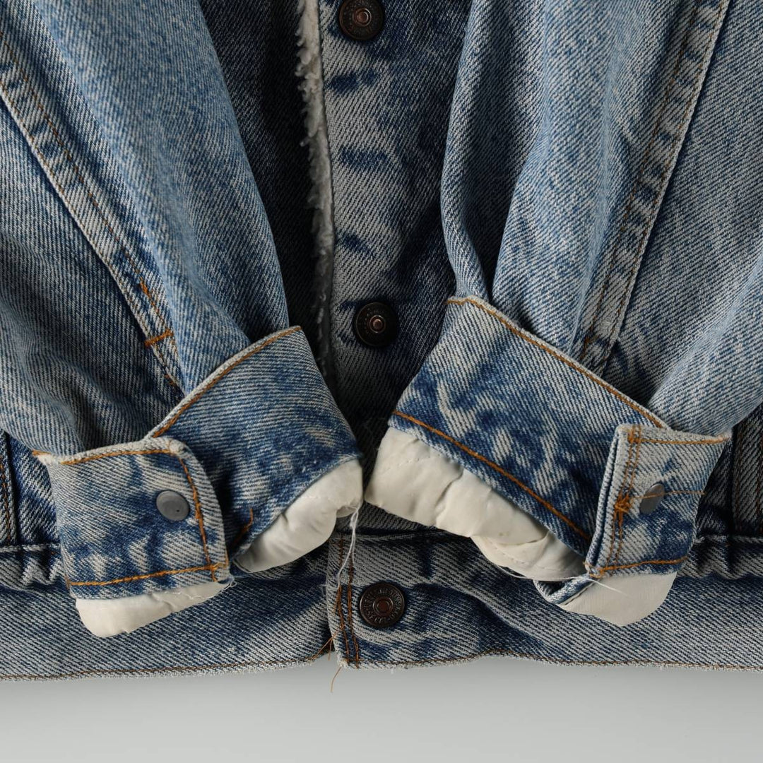 1980'S Levi's 70608-0216 Padded Denim Boa Jacket, Made in USA, Men's Size M (approx.) unclear blue type Vintage Second Hand