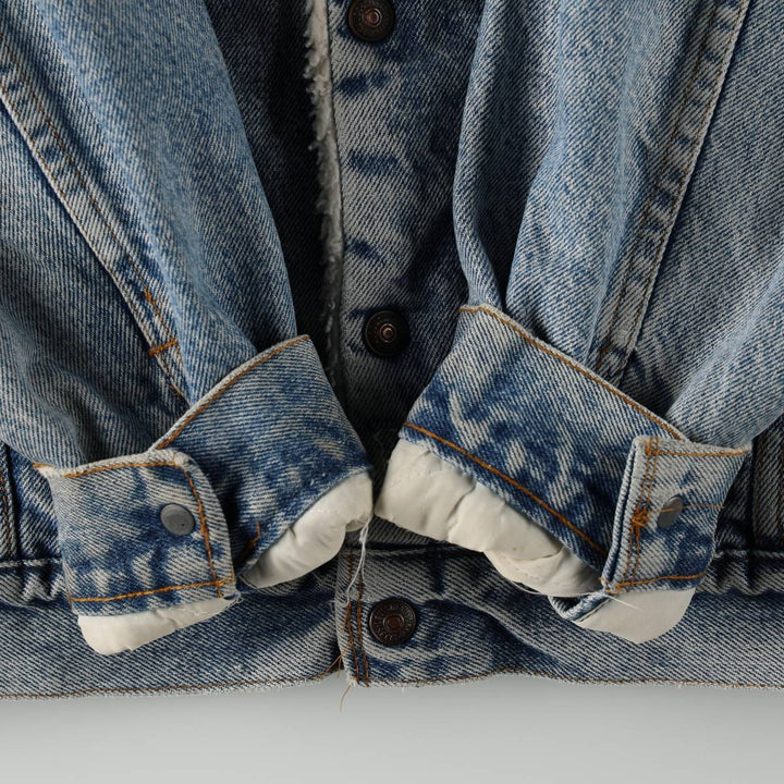 1980'S Levi's 70608-0216 Padded Denim Boa Jacket, Made in USA, Men's Size M (approx.) unclear blue type Vintage Second Hand