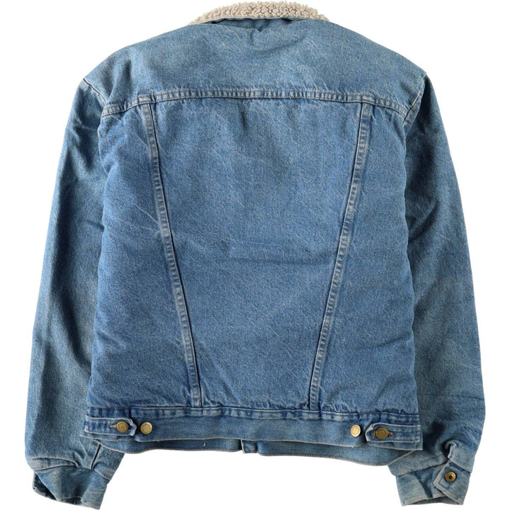 1970'S Wrangler Padded Denim Boa Jacket, Made in USA, Men's Size L (Equivalent), Vintage cotton blue type Vintage Second Hand
