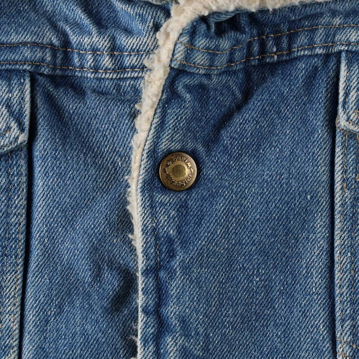 1970'S Wrangler Padded Denim Boa Jacket, Made in USA, Men's Size L (Equivalent), Vintage cotton blue type Vintage Second Hand