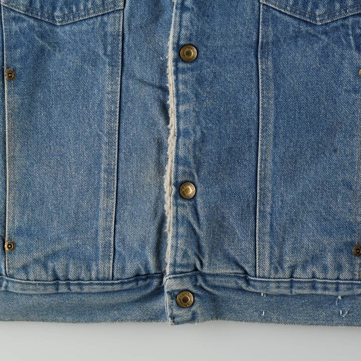 1970'S Wrangler Padded Denim Boa Jacket, Made in USA, Men's Size L (Equivalent), Vintage cotton blue type Vintage Second Hand